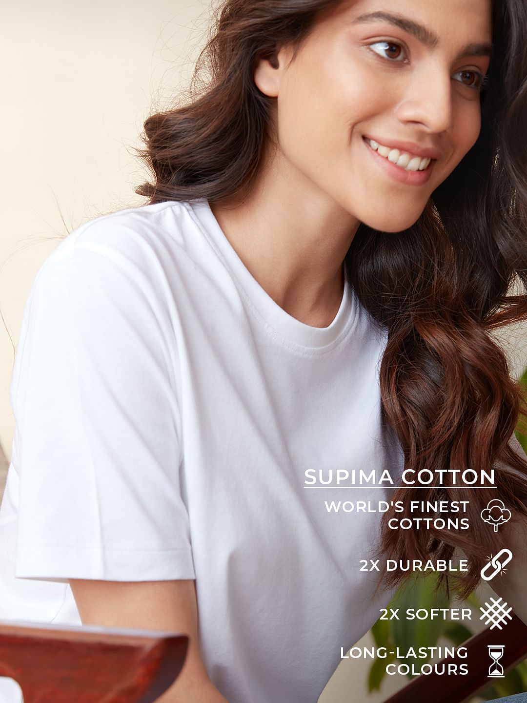 Supima Cotton Half Sleeve: White