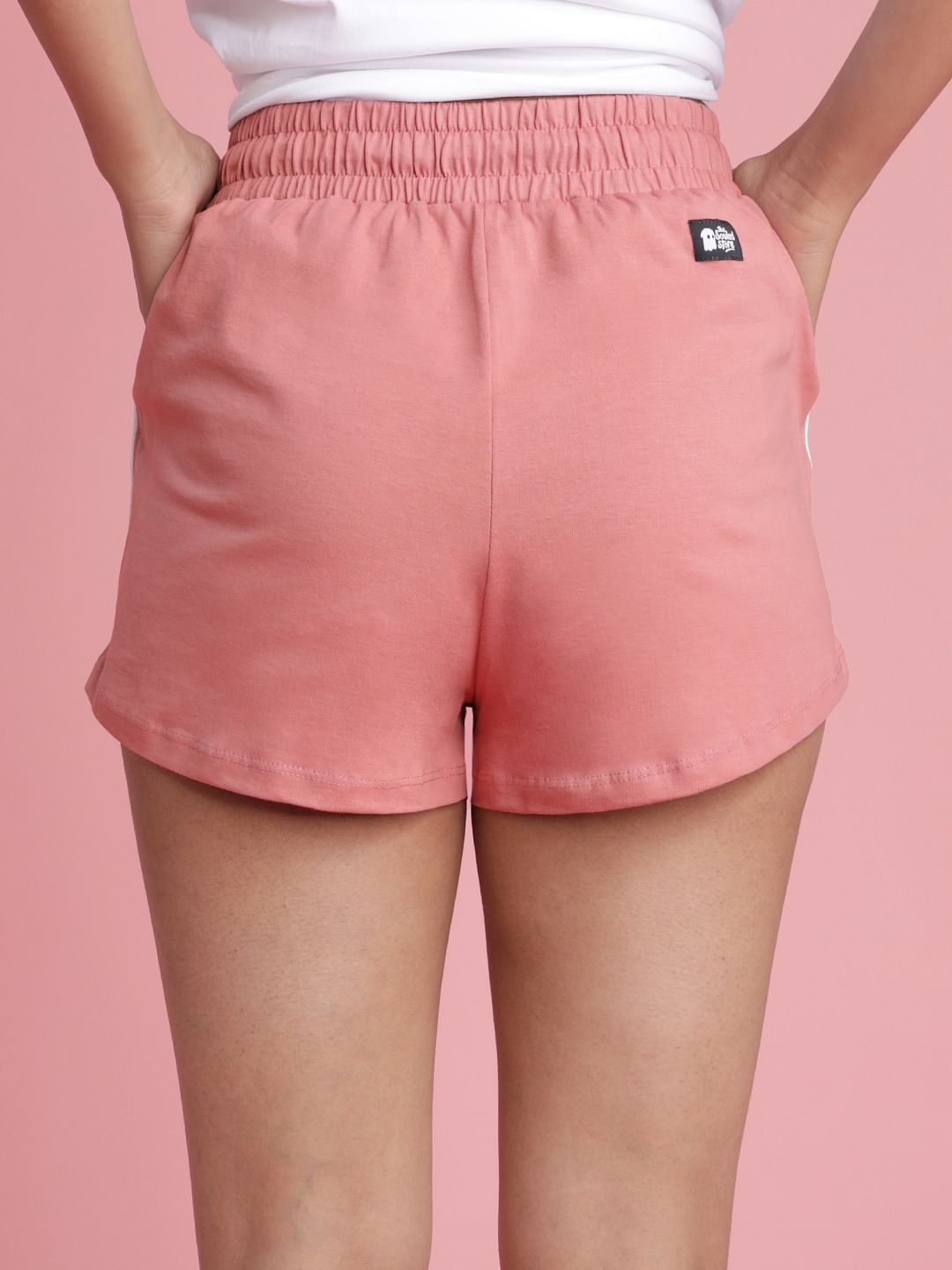 Women's Shorts Solid: Salmon Pink
