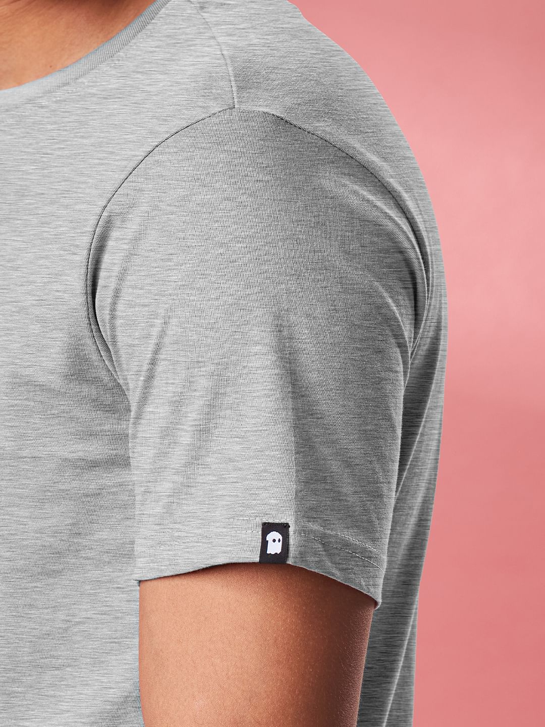 Solids Step Hem T-shirt: Grey Melange