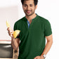 Solids Mandarin Polo: Bottle Green