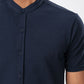 Solids Mandarin Knit Shirt: Navy Blue