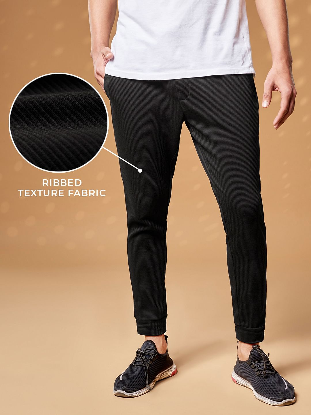 Ribbed Jogger: Thunder Black