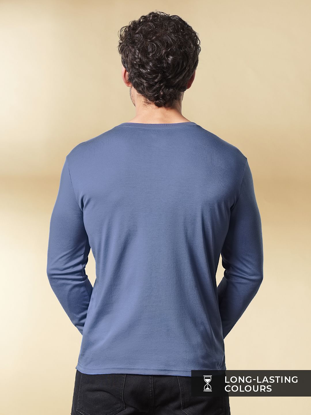 Supima Henley: Denim Blue