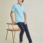 Solids Mandarin Polo: Sky Blue