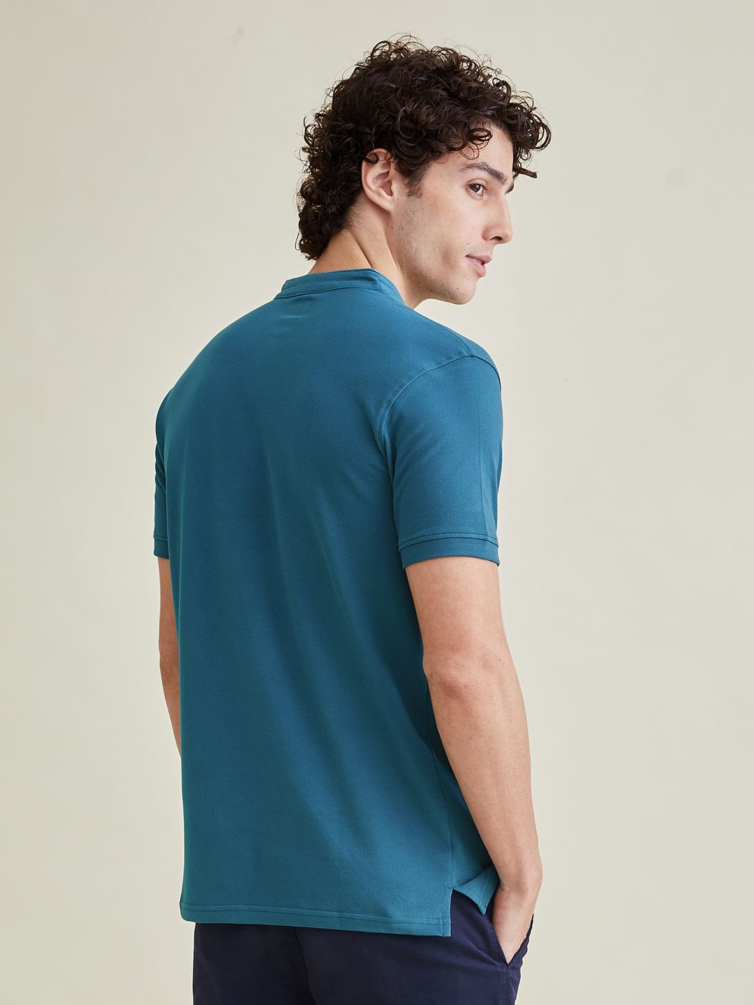 Solids Mandarin Polo: Teal