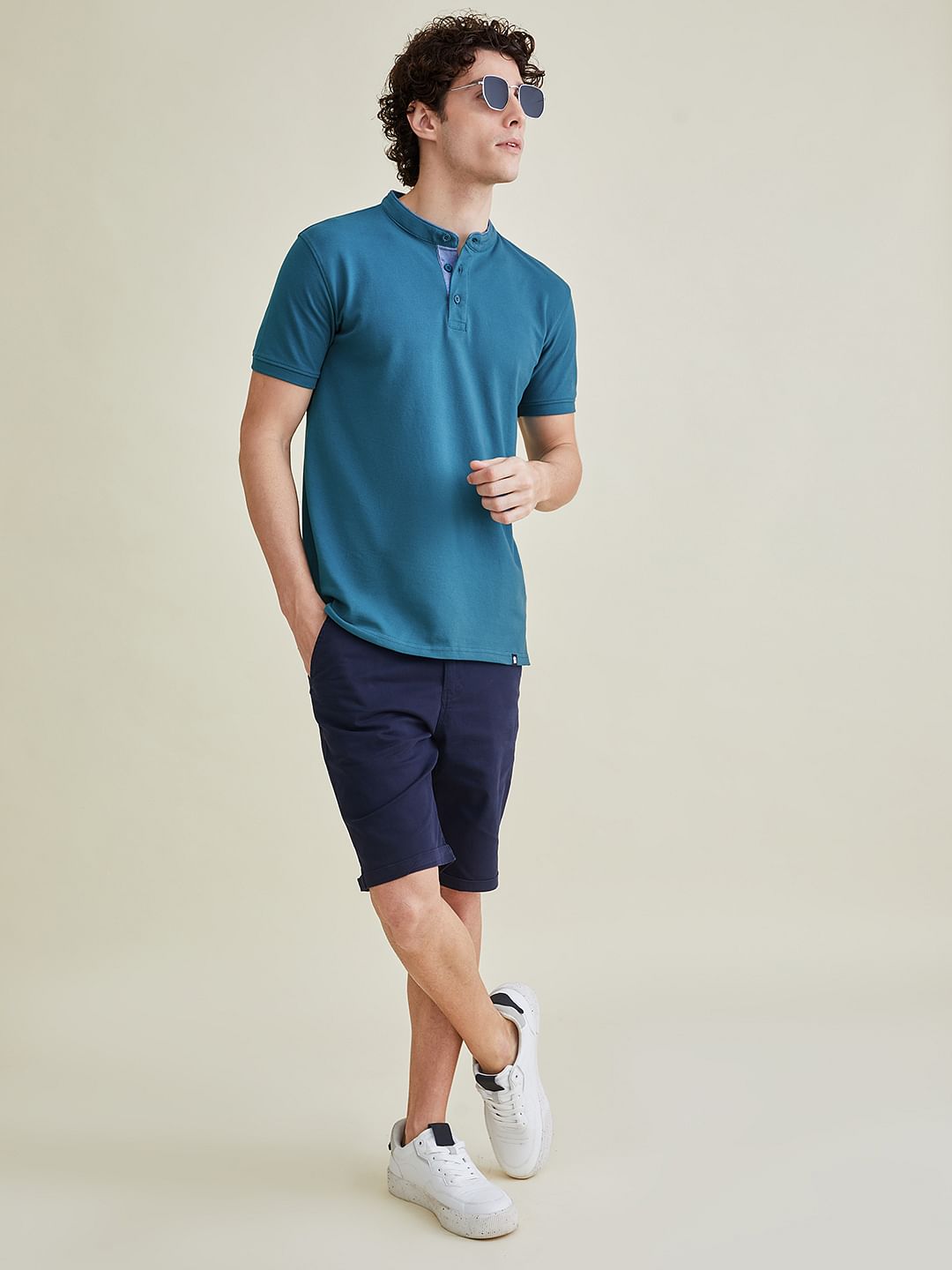 Solids Mandarin Polo: Teal