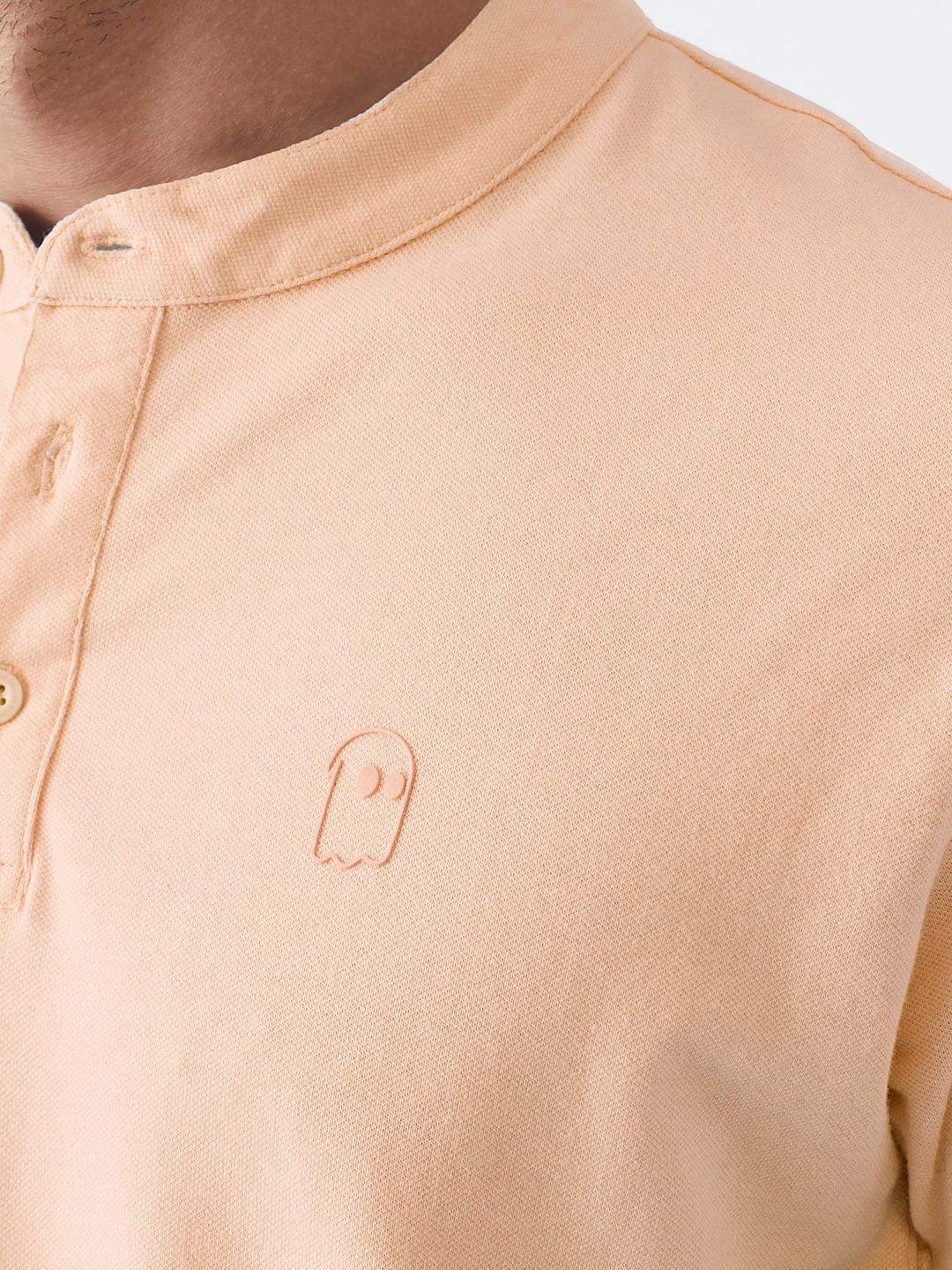 Solids Mandarin Polo: Nude Pink