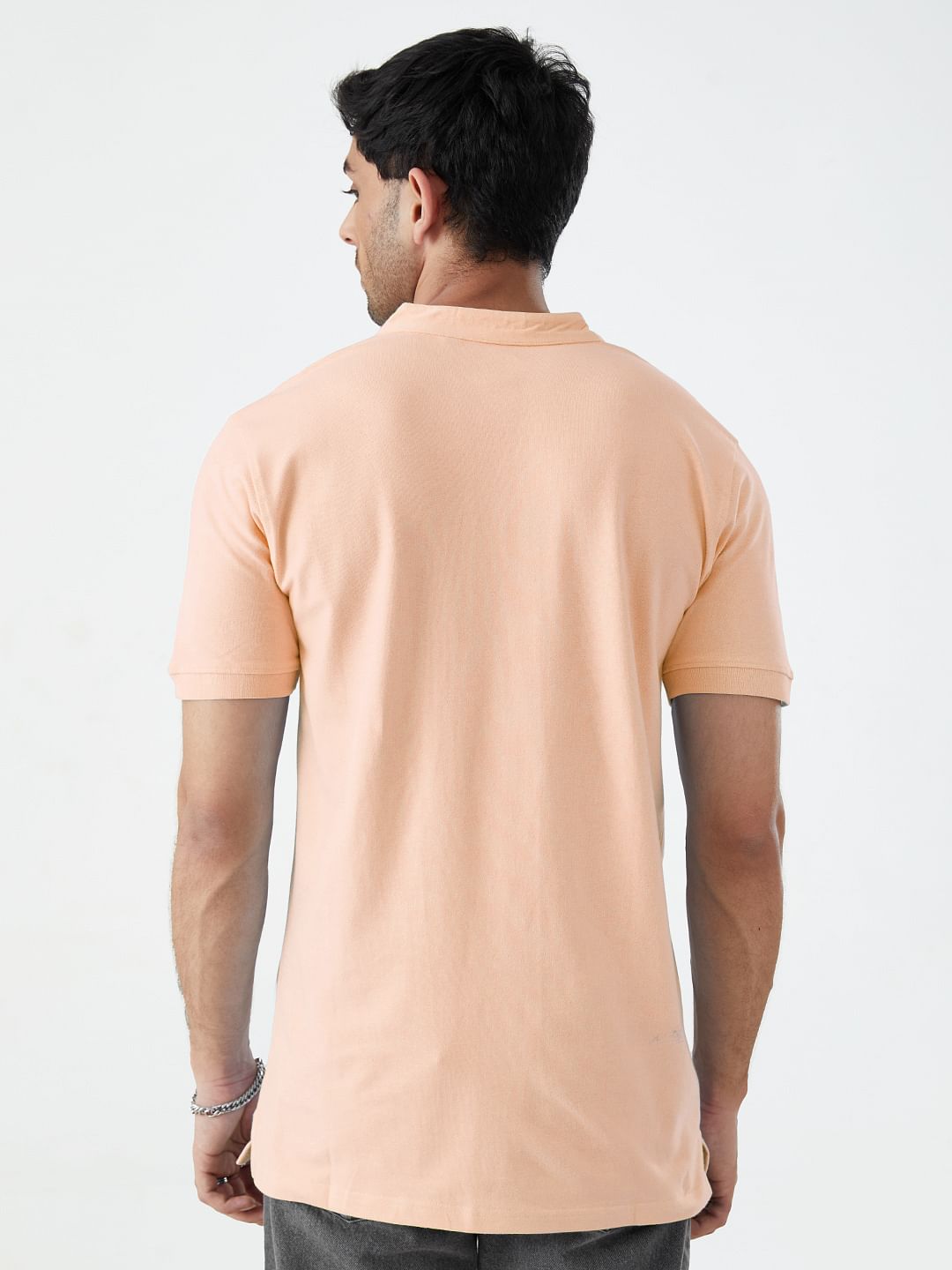 Solids Mandarin Polo: Nude Pink