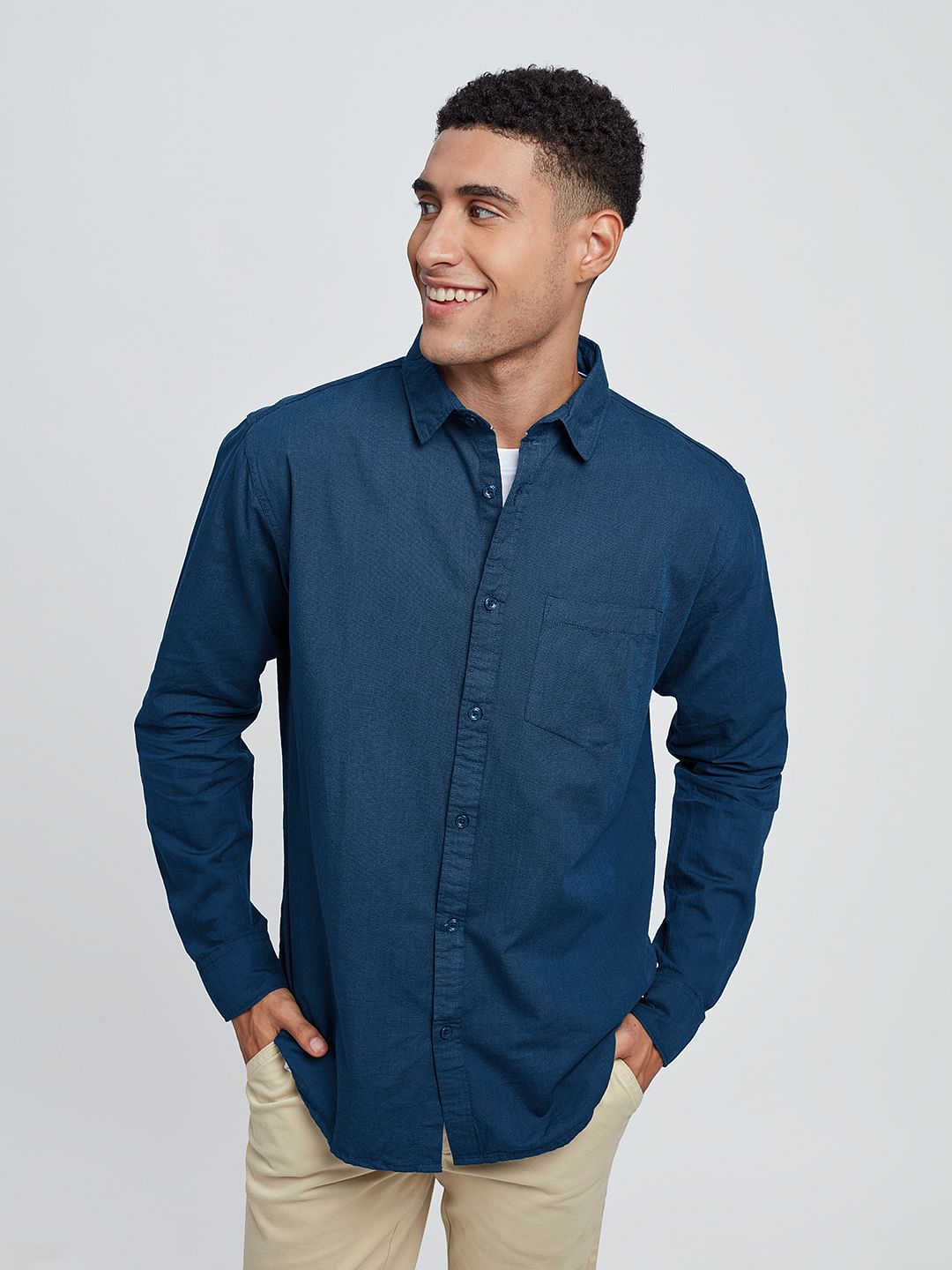 Oxford Shirt: Navy Blue