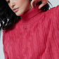 Knitted Sweater: Fuschia Pink