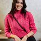 Knitted Sweater: Fuschia Pink