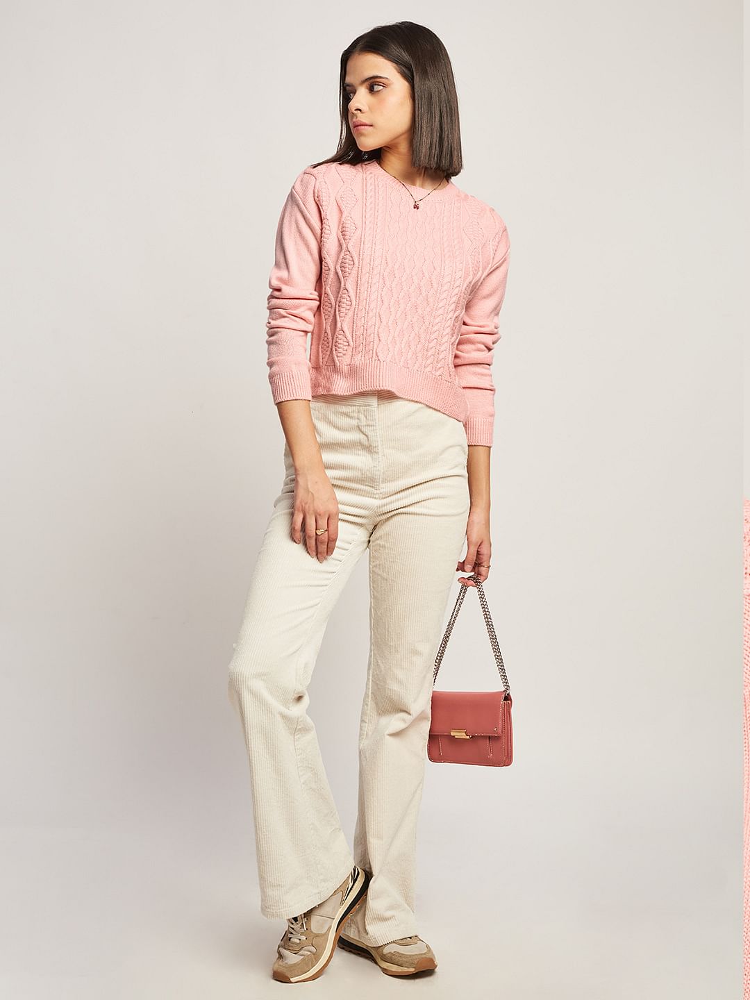 Knitted Sweater: Pink